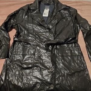 Black faux leather dress